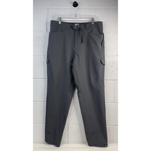 One Bone Men's C  36x 30 Cargo  Hiking Pants Grey  Belted Stretch Elastic Waist